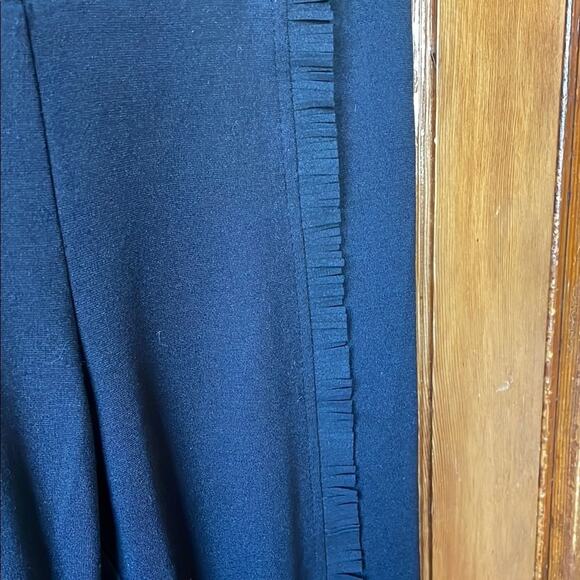 Black Boot Cut Flare Pants with Elastic Waistband - Picture 3 of 5